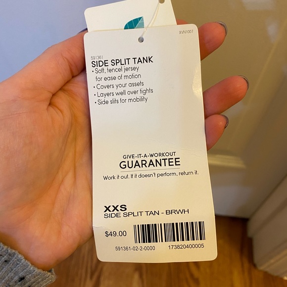 NWT Athleta White Side-Split Tank Top (Size XXS) - Picture 3 of 4